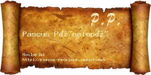 Pascus Pénelopé névjegykártya